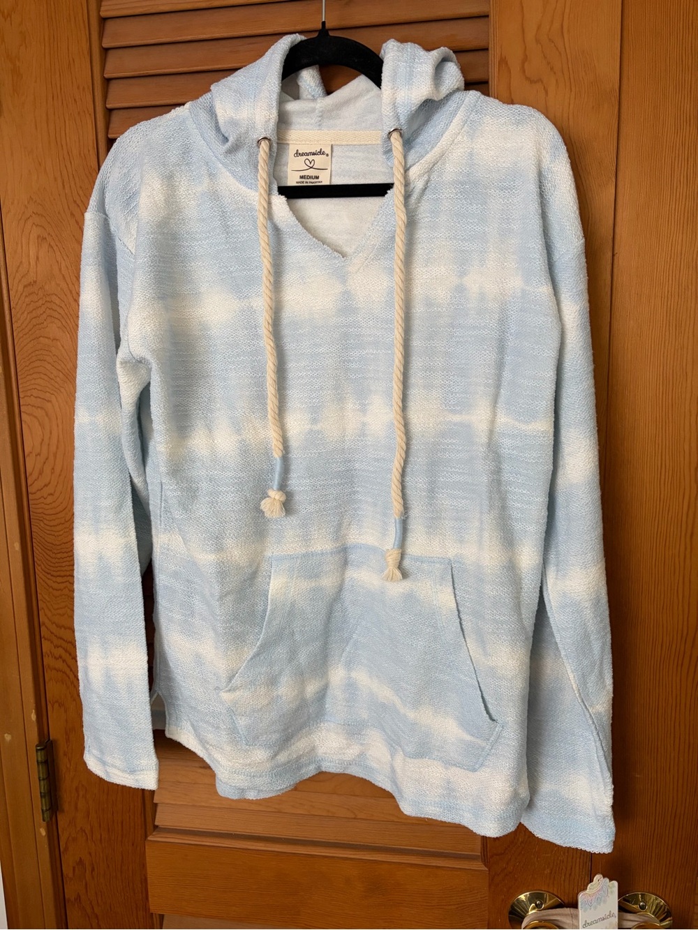 Dreamsicle tie dye pullover hoodie blue white size medium